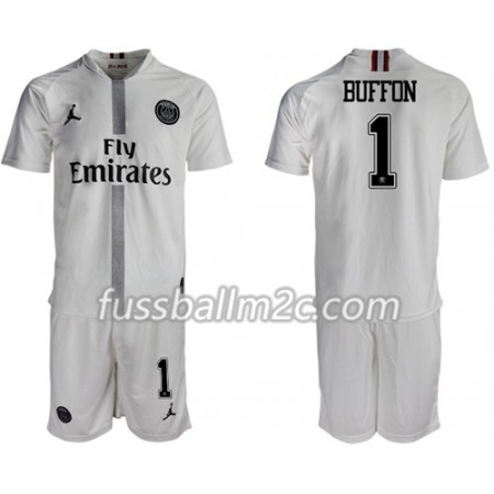 Fußballtrikots Paris Saint-Germain Buffon 1 Jodan Weiß Kinder Ausweich Trikotsatz 2018-2019